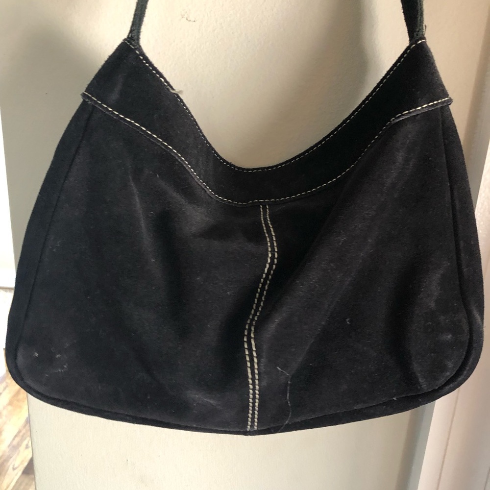 Black suede Banana Republic shoulder bag